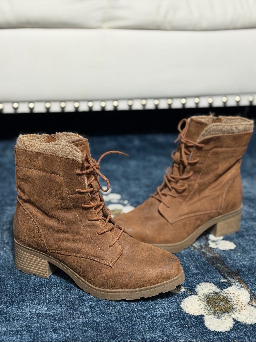 Universal Thread Brown Lace-Up Suede Ankle Boots